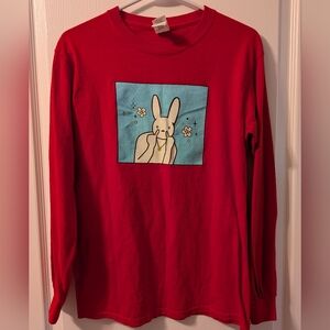 Bad Bunny Long Sleeve Tee Small Red Benito